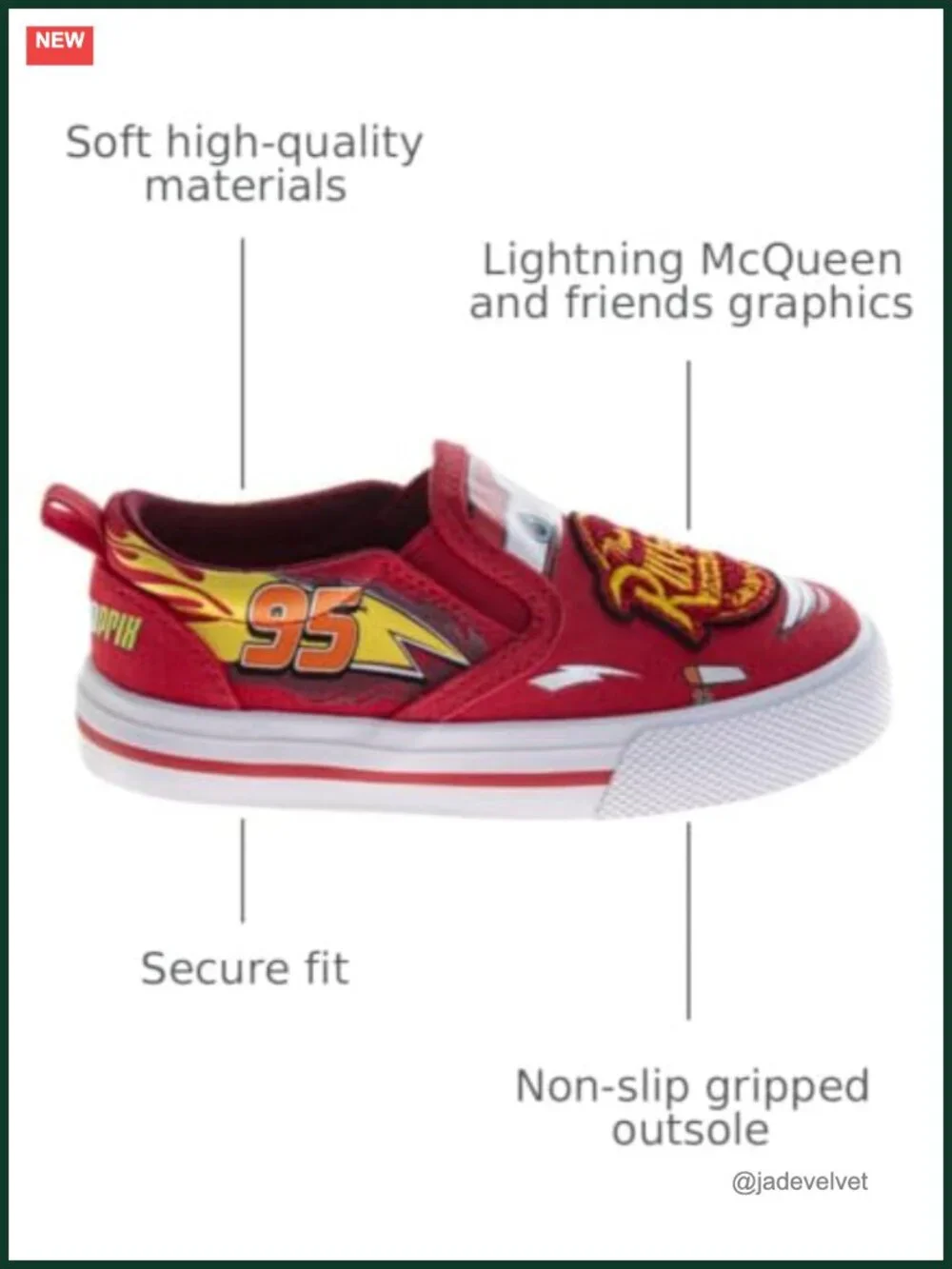 Disney Cars Lightning McQueen Lowtop Canvas Slip-On Sneakers Toddler/Little Kid